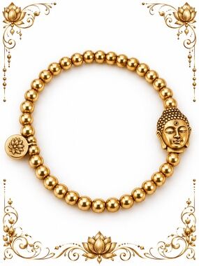 Buddha LOTUS Bead Stretch Bracelet - Spiritual Women's Jewelry